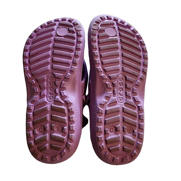 Crocs Kids Purple Flip Flops Size 10 - Picture 3 of 5